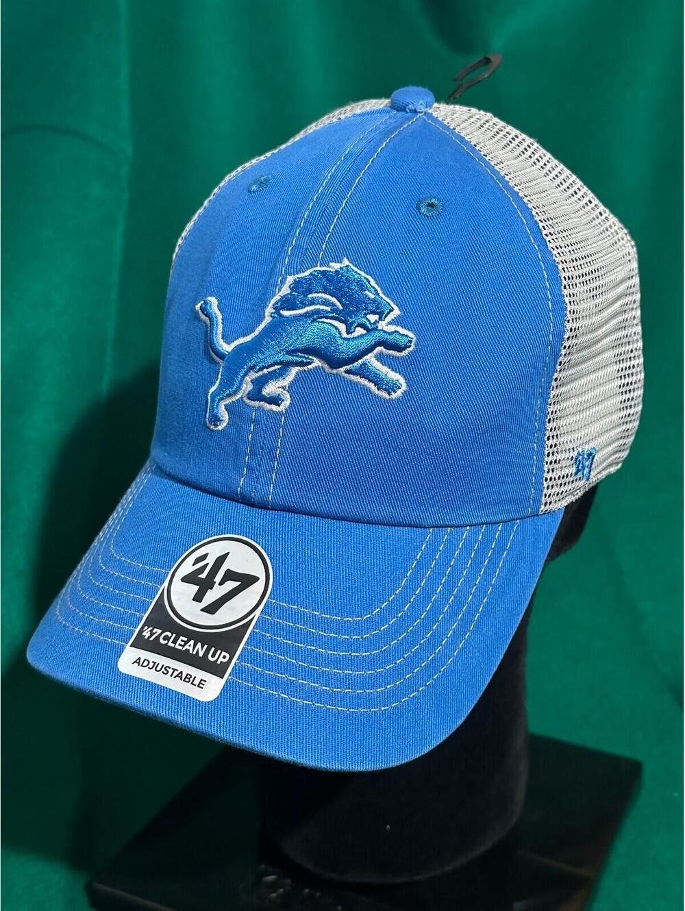 Detroit Lions '47 Brand Clean Up Adjustable Trucker hat in Honolulu Blue